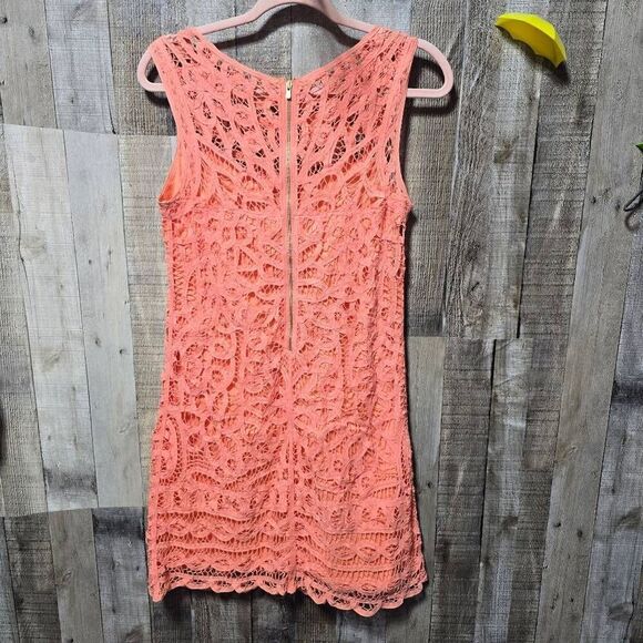 Lilly Pulitzer Tabitha Sunrise Orange Batt It Up Battenburg Lace Shift Dress - Picture 3 of 5